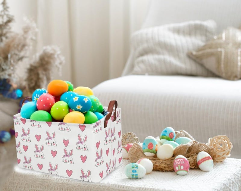 ESSME Rabbit Rectangular Collapsible Storage Basket, Kids Toy Organizer, Shelf Basket, Easter Gift (Rabbit) - Image 5